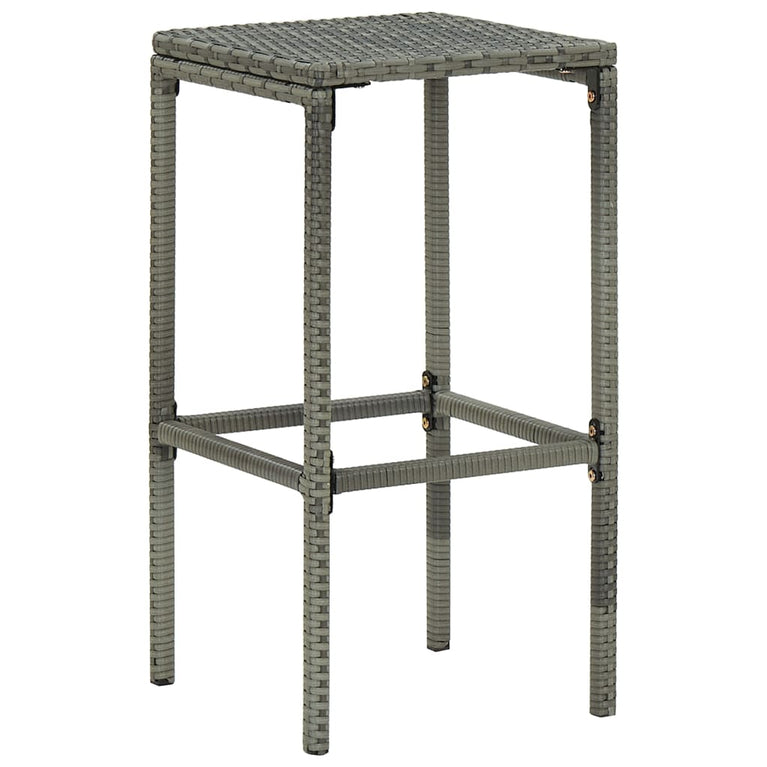 3-delige Tuinbarset met kussens poly rattan grijs MeubelReus