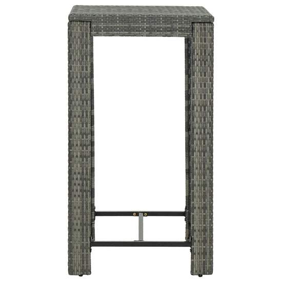 3-delige Tuinbarset met kussens poly rattan grijs MeubelReus