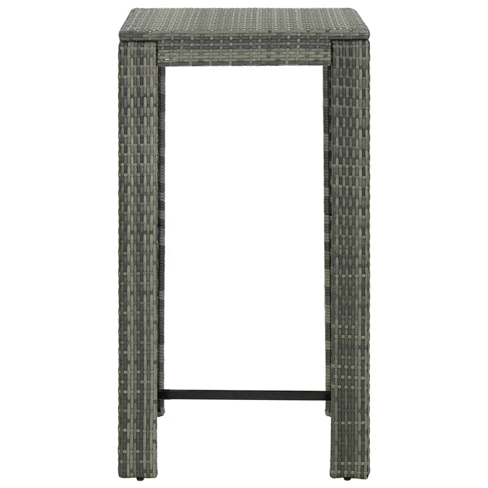 3-delige Tuinbarset met kussens poly rattan grijs MeubelReus