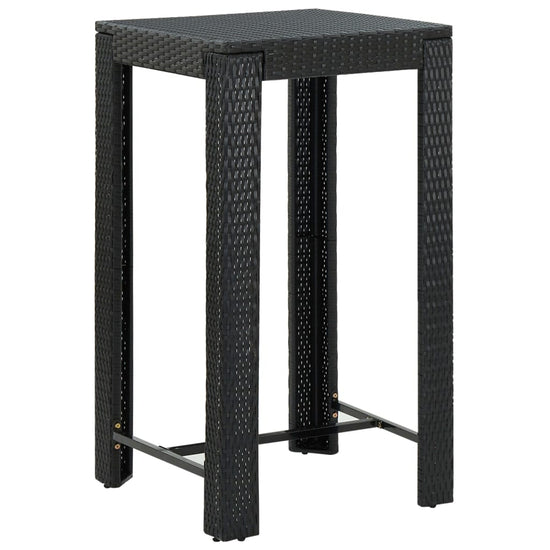 3-delige Tuinbarset met kussens poly rattan zwart MeubelReus
