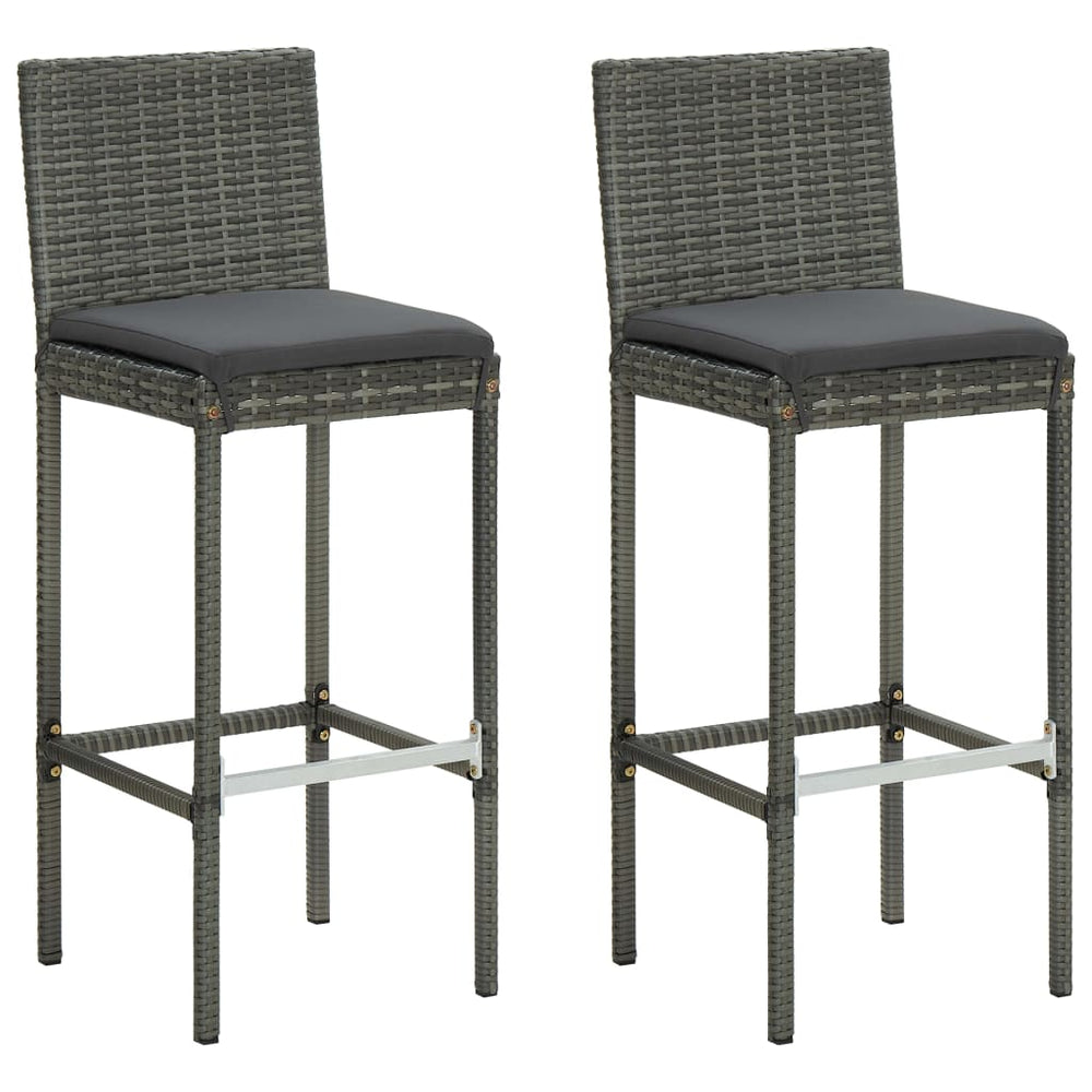 3-delige Tuinbarset met kussens poly rattan grijs MeubelReus