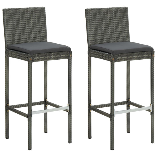 3-delige Tuinbarset met kussens poly rattan grijs MeubelReus