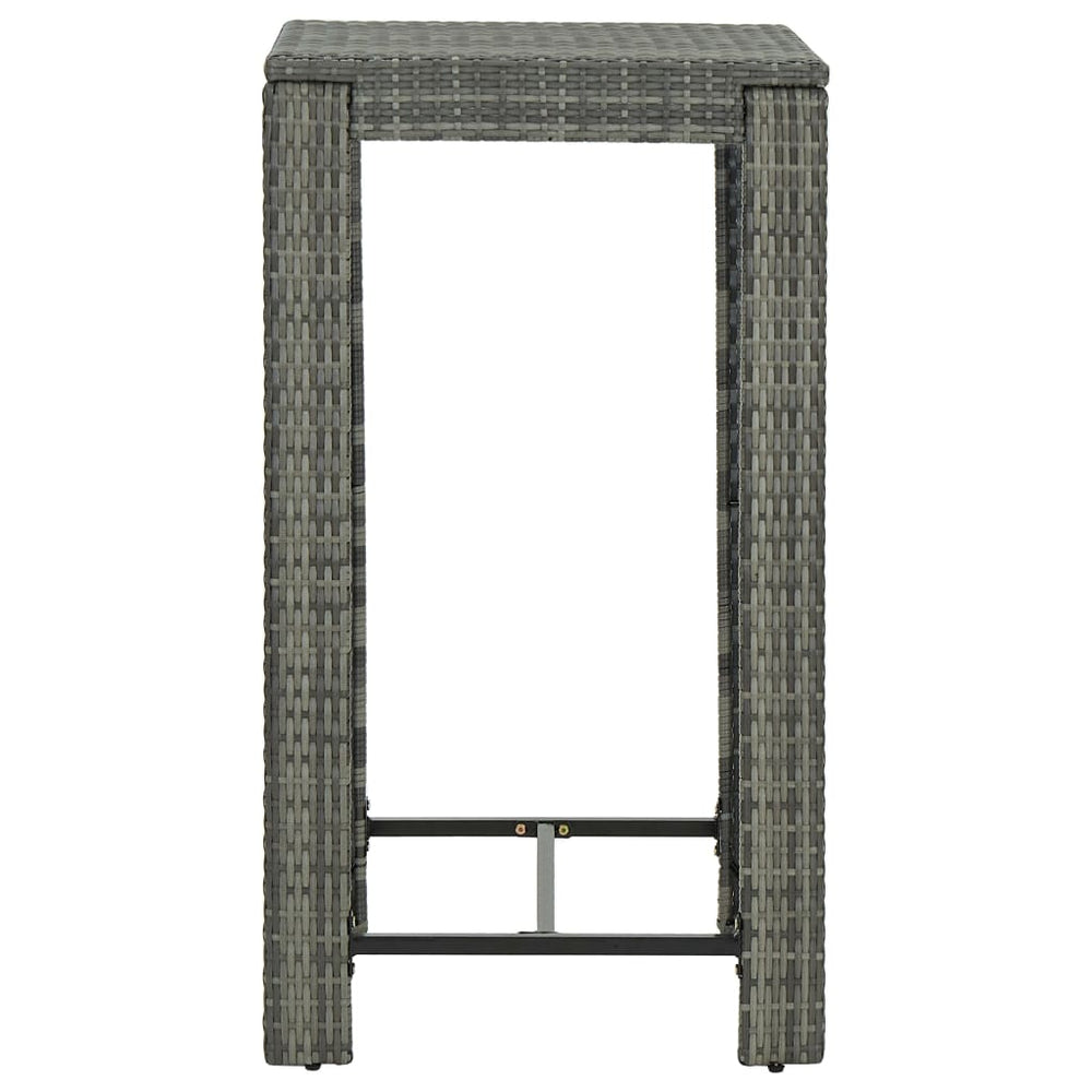 3-delige Tuinbarset met kussens poly rattan grijs MeubelReus