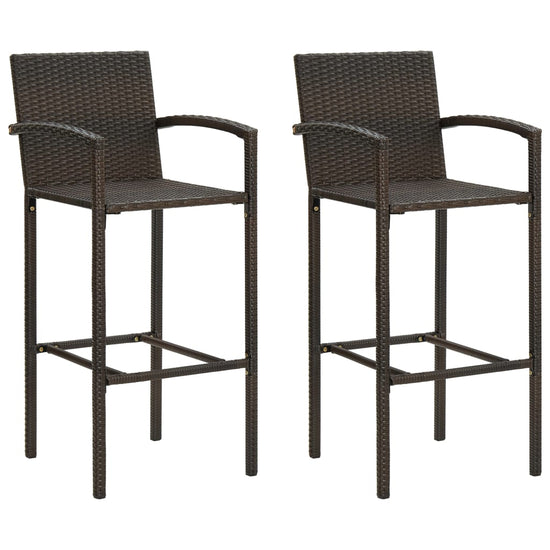 3-delige Tuinbarset met armleuningen poly rattan bruin MeubelReus