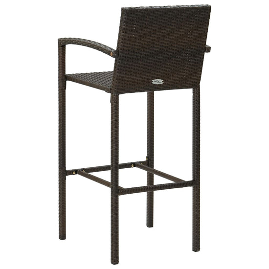 3-delige Tuinbarset met armleuningen poly rattan bruin MeubelReus
