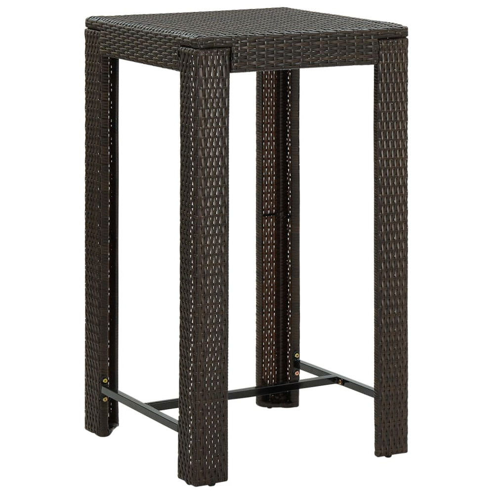 3-delige Tuinbarset met armleuningen poly rattan bruin MeubelReus