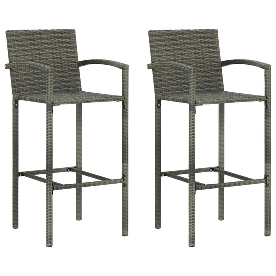3-delige Tuinbarset met armleuningen poly rattan grijs MeubelReus