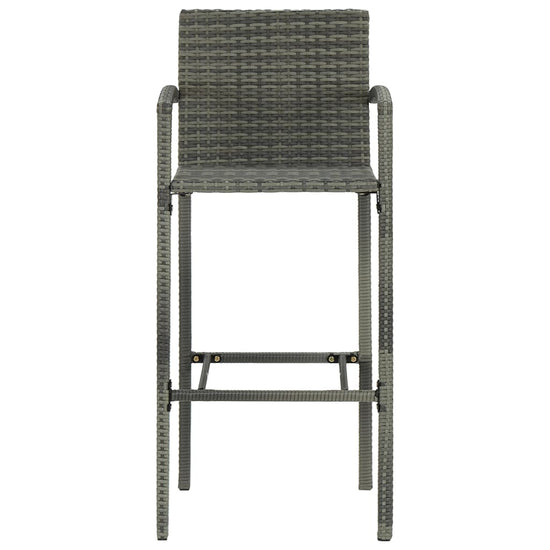 3-delige Tuinbarset met armleuningen poly rattan grijs MeubelReus