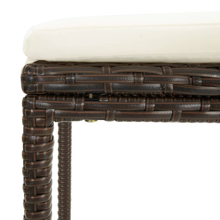 3-delige Tuinbarset met kussens poly rattan bruin MeubelReus