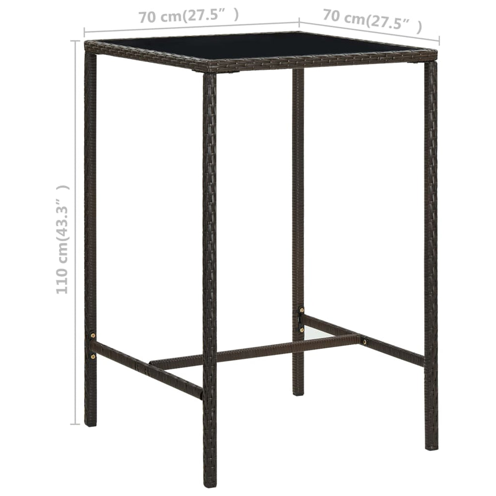 3-delige Tuinbarset met kussens poly rattan bruin MeubelReus