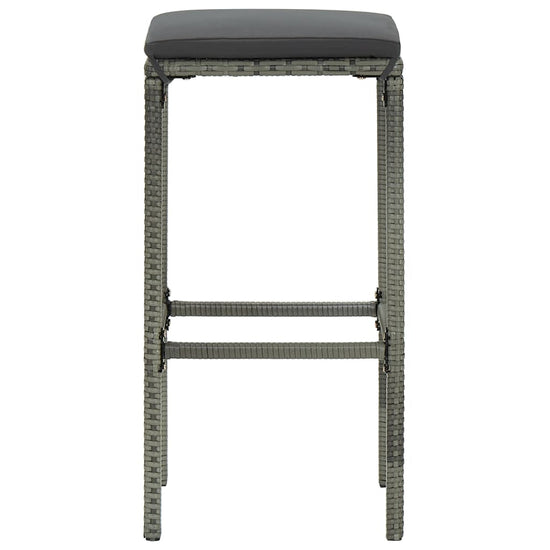 3-delige Tuinbarset met kussens poly rattan grijs MeubelReus