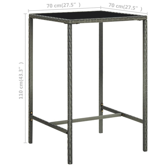 3-delige Tuinbarset met kussens poly rattan grijs MeubelReus