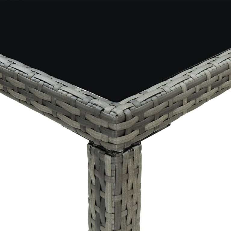 7-delige Tuinbarset met kussens poly rattan grijs MeubelReus