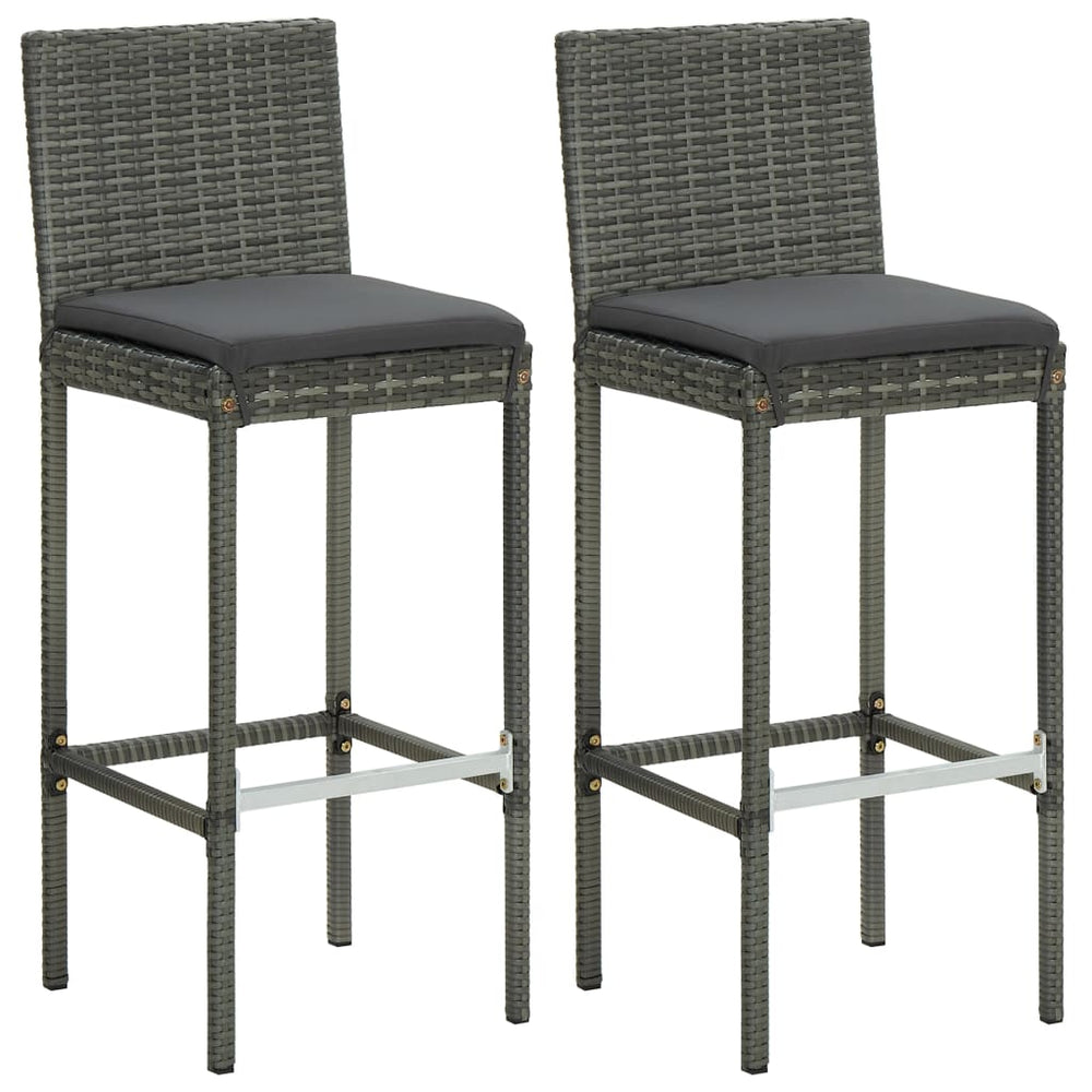 3-delige Tuinbarset met kussens poly rattan grijs MeubelReus