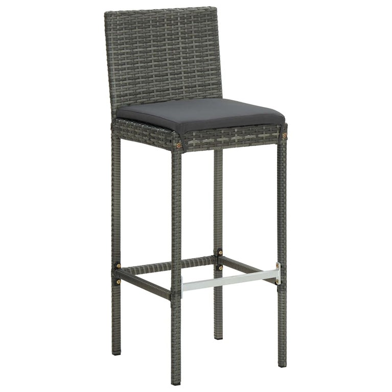 3-delige Tuinbarset met kussens poly rattan grijs MeubelReus