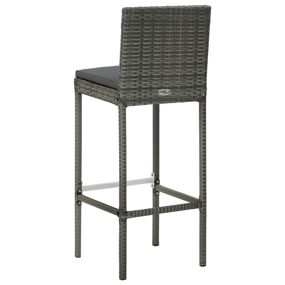 3-delige Tuinbarset met kussens poly rattan grijs MeubelReus