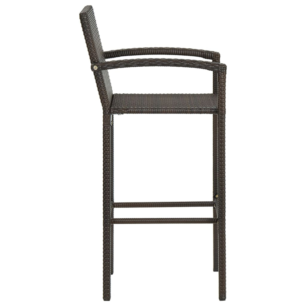 3-delige Tuinbarset poly rattan bruin MeubelReus