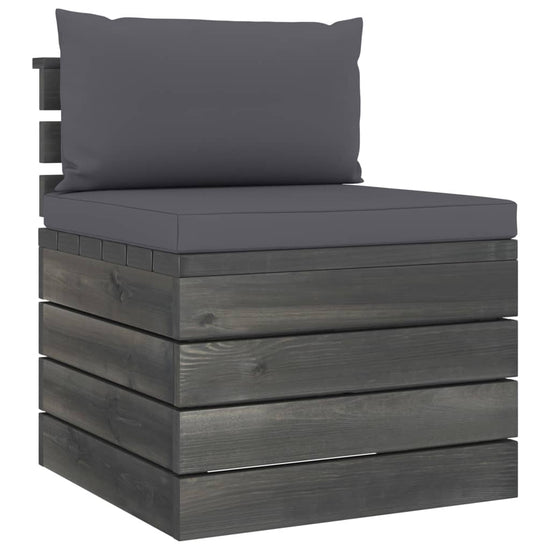 2-delige Loungeset met kussens pallet massief grenenhout MeubelReus