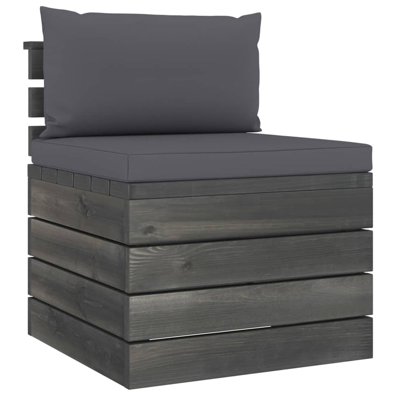 2-delige Loungeset met kussens pallet massief grenenhout MeubelReus