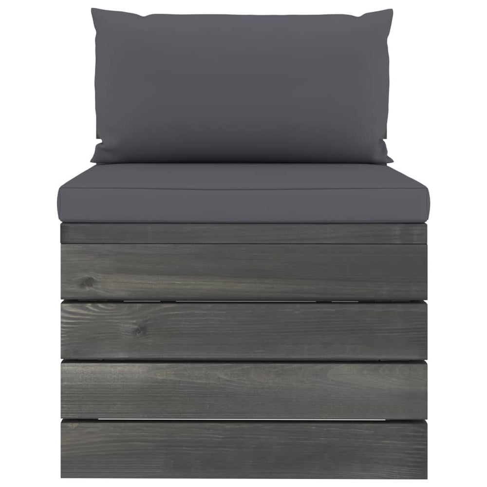 2-delige Loungeset met kussens pallet massief grenenhout MeubelReus
