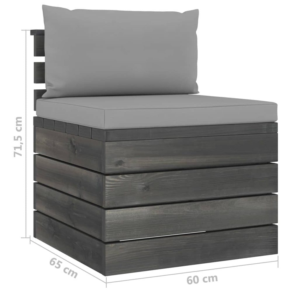 2-delige Loungeset met kussens pallet massief grenenhout MeubelReus