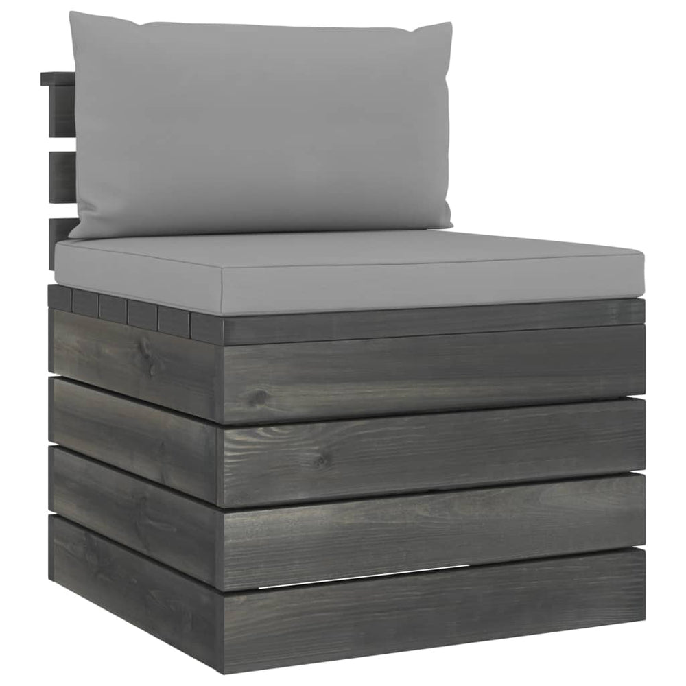 2-delige Loungeset met kussens pallet massief grenenhout MeubelReus