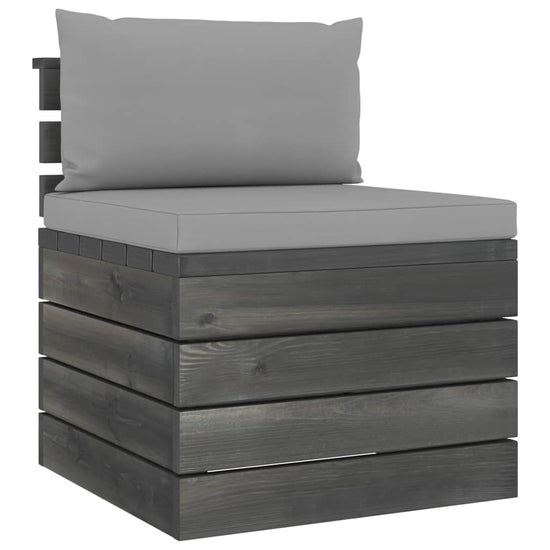 2-delige Loungeset met kussens pallet massief grenenhout MeubelReus