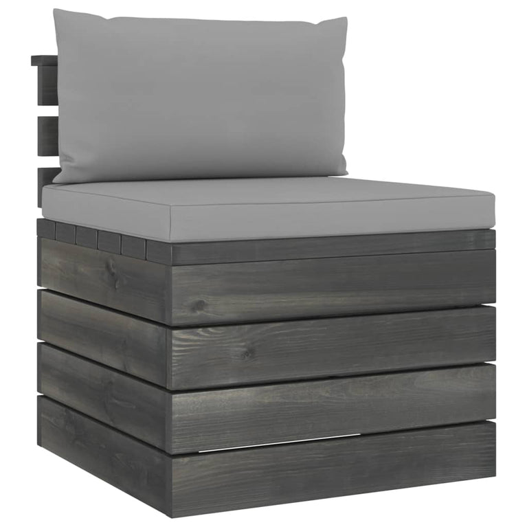 2-delige Loungeset met kussens pallet massief grenenhout MeubelReus
