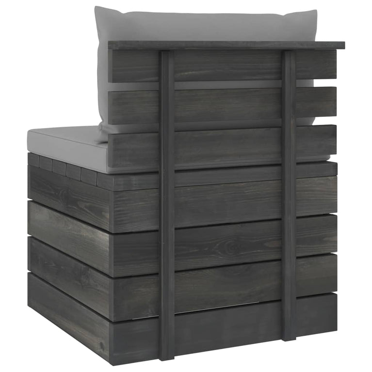 2-delige Loungeset met kussens pallet massief grenenhout MeubelReus