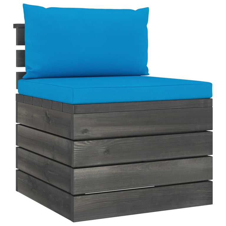 2-delige Loungeset met kussens pallet massief grenenhout MeubelReus