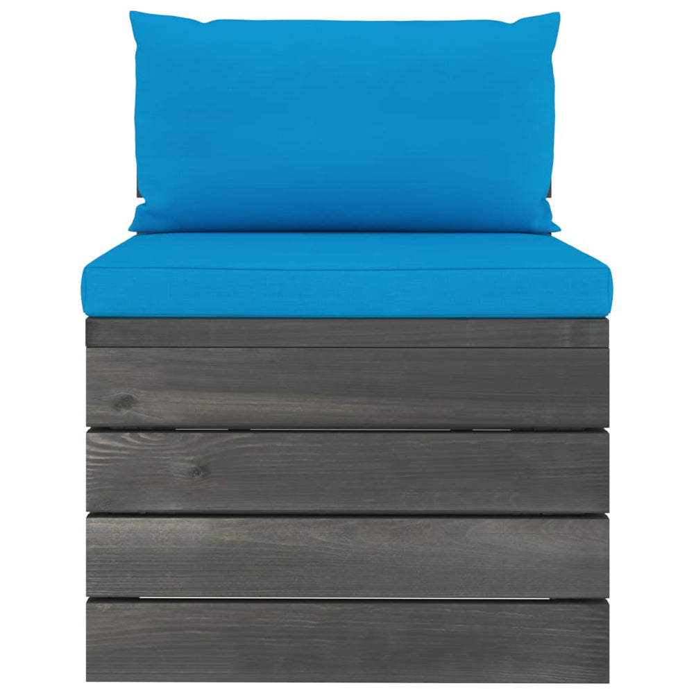 2-delige Loungeset met kussens pallet massief grenenhout MeubelReus