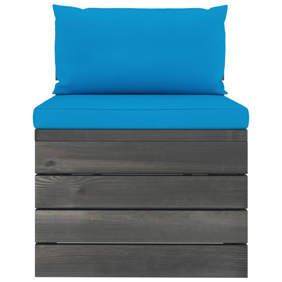 2-delige Loungeset met kussens pallet massief grenenhout MeubelReus