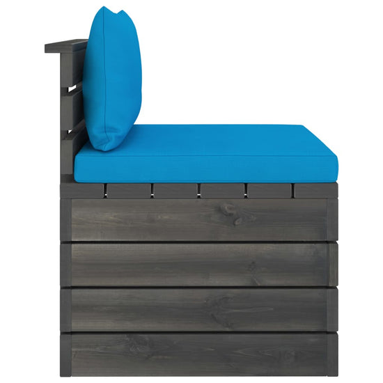 2-delige Loungeset met kussens pallet massief grenenhout MeubelReus