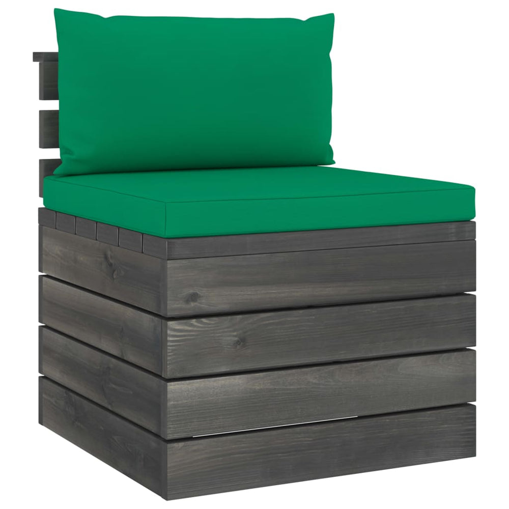 2-delige Loungeset met kussens pallet massief grenenhout MeubelReus