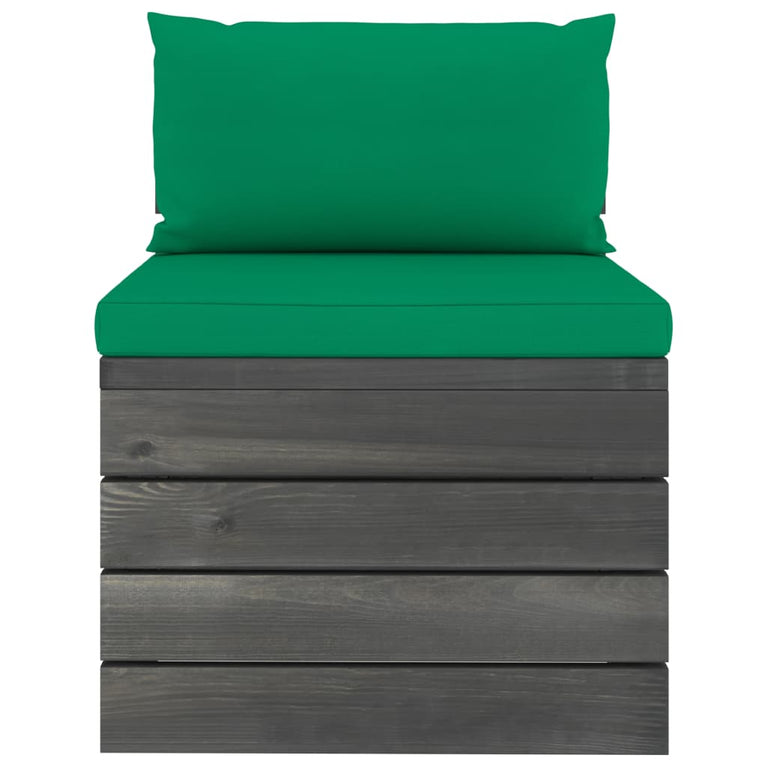 2-delige Loungeset met kussens pallet massief grenenhout MeubelReus
