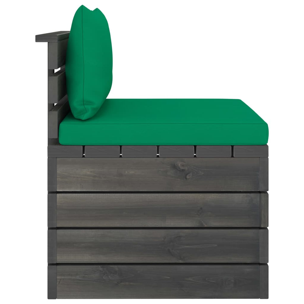 2-delige Loungeset met kussens pallet massief grenenhout MeubelReus
