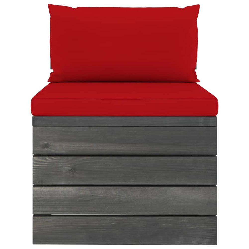 2-delige Loungeset met kussens pallet massief grenenhout MeubelReus