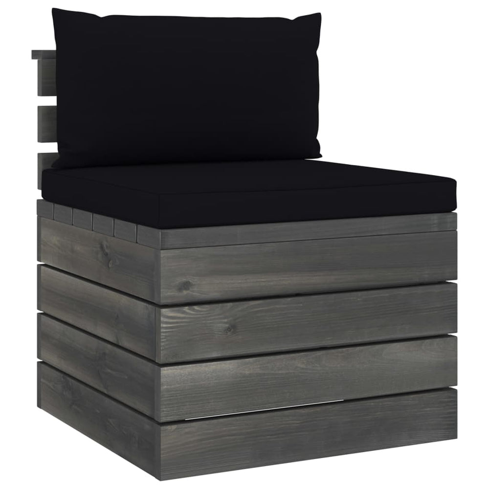 2-delige Loungeset met kussens pallet massief grenenhout MeubelReus