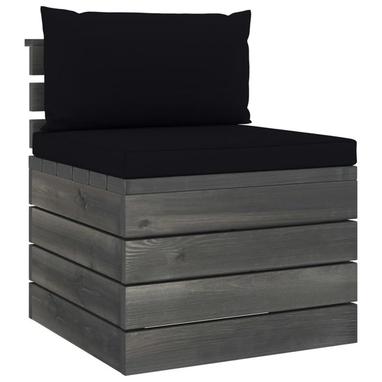 2-delige Loungeset met kussens pallet massief grenenhout MeubelReus