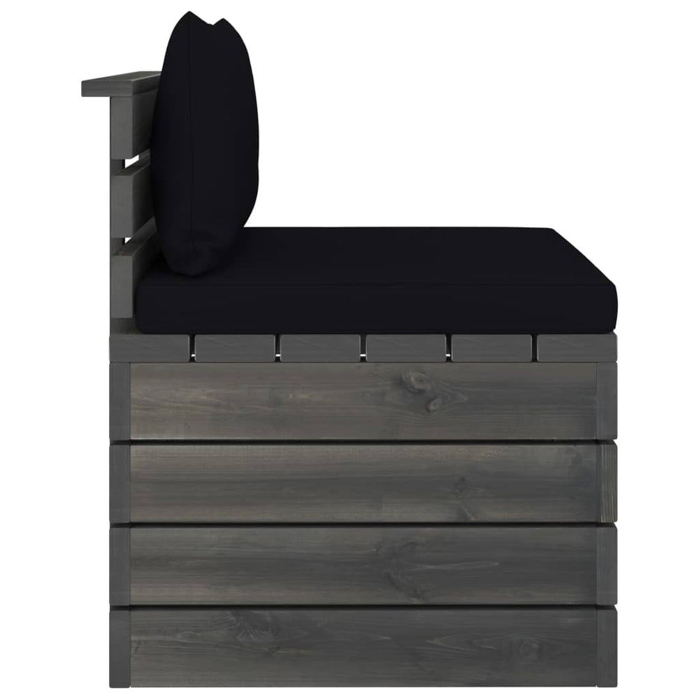 2-delige Loungeset met kussens pallet massief grenenhout MeubelReus