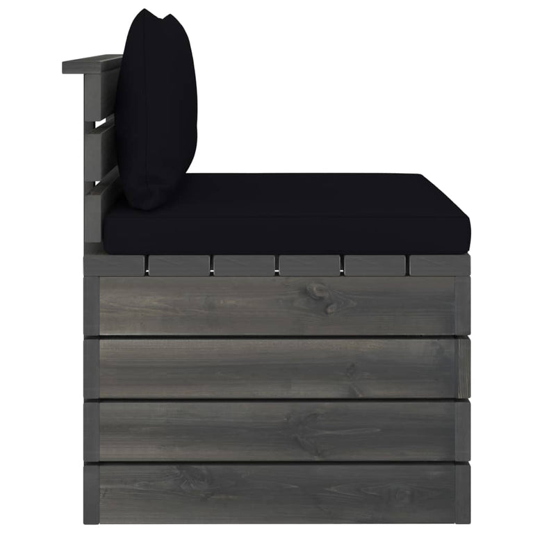 2-delige Loungeset met kussens pallet massief grenenhout MeubelReus