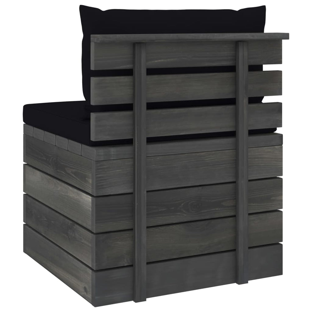2-delige Loungeset met kussens pallet massief grenenhout MeubelReus
