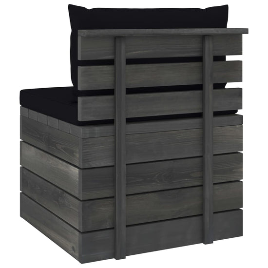 2-delige Loungeset met kussens pallet massief grenenhout MeubelReus