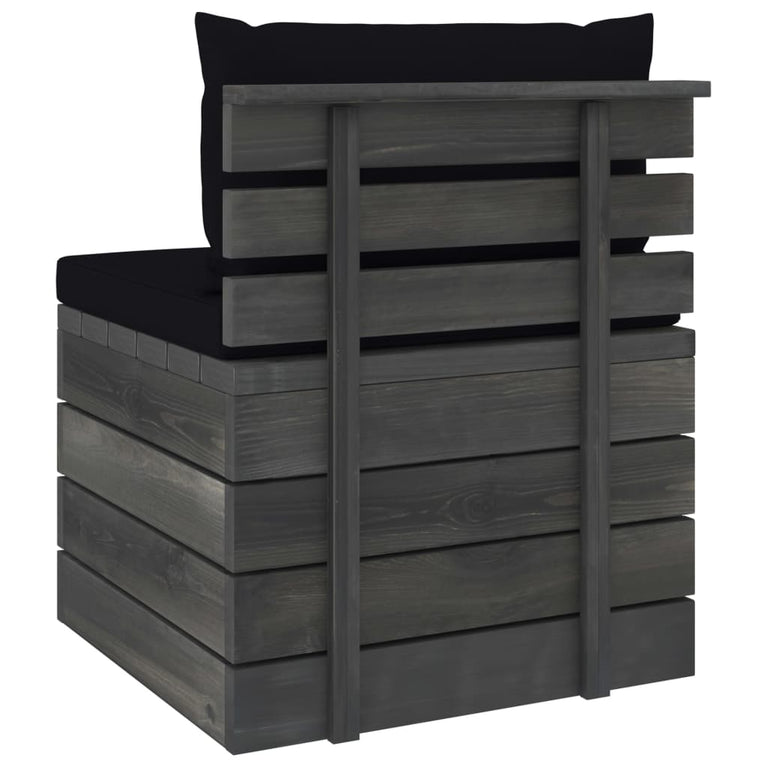 2-delige Loungeset met kussens pallet massief grenenhout MeubelReus