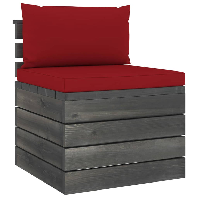 2-delige Loungeset met kussens pallet massief grenenhout MeubelReus