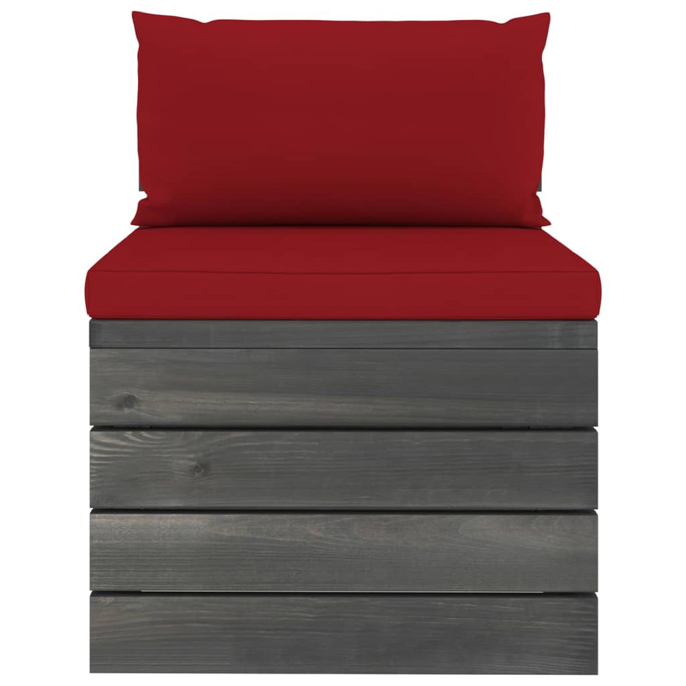 2-delige Loungeset met kussens pallet massief grenenhout MeubelReus