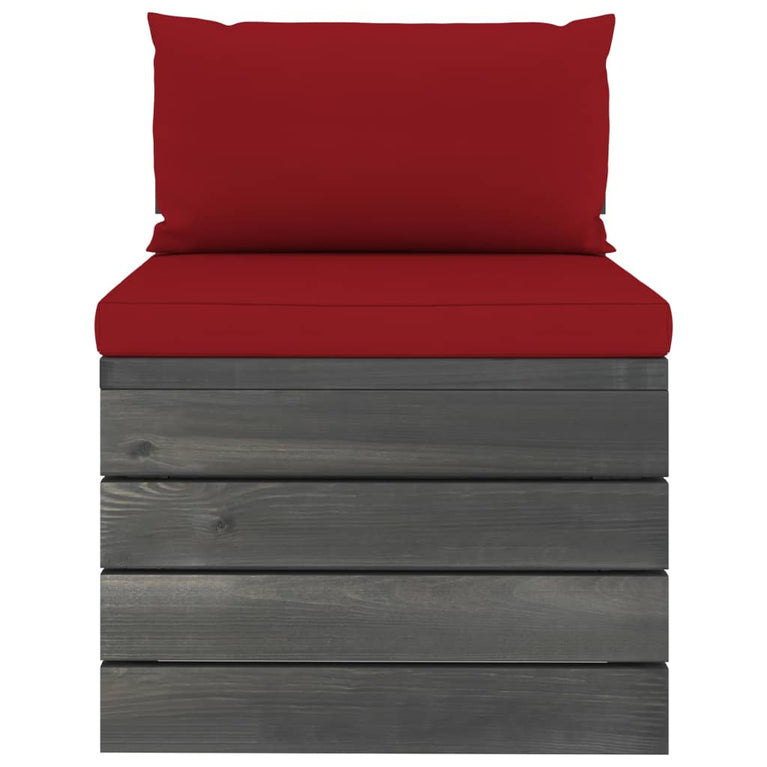 2-delige Loungeset met kussens pallet massief grenenhout MeubelReus