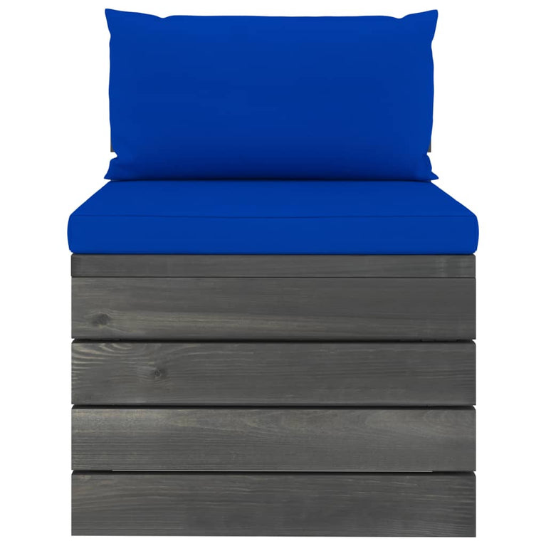 2-delige Loungeset met kussens pallet massief grenenhout MeubelReus
