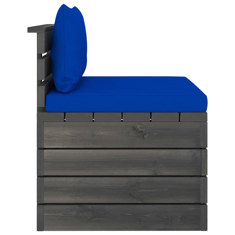 2-delige Loungeset met kussens pallet massief grenenhout MeubelReus