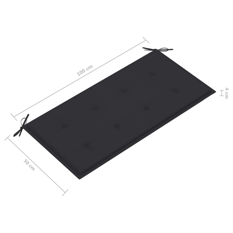 Tuinbank met antracietkleurig kussen 112 cm massief teakhout MeubelReus